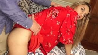 Maigre Teens Downblouse prise en levrette